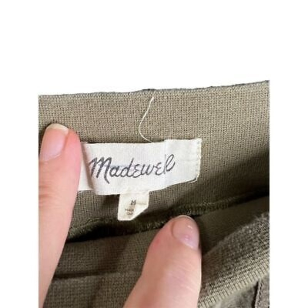 Madewell Women's Medium Khaki Twill Jogger Pants Elastic Waist Cuffed - Picture 7 of 11